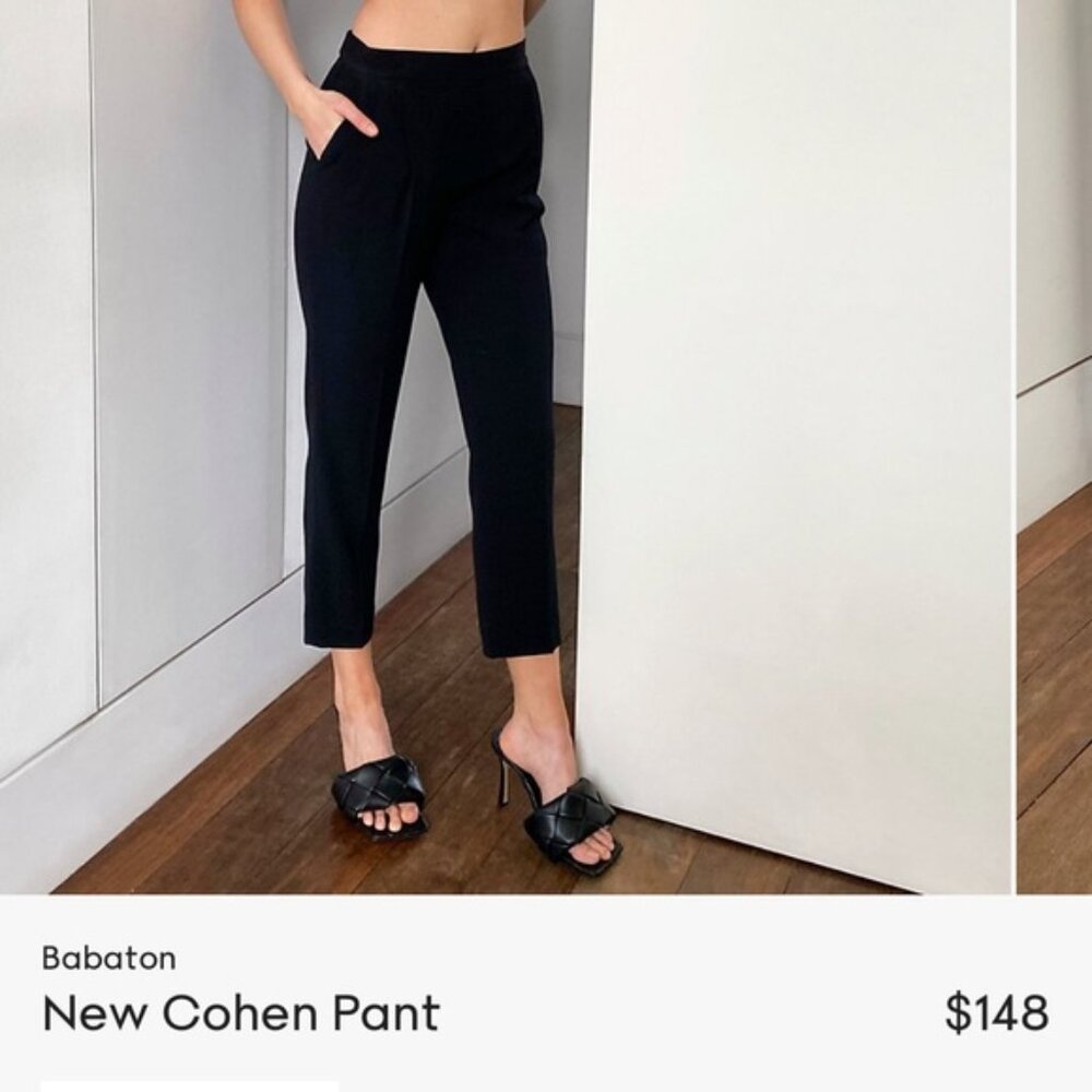 Babaton New Cohen PantCropped, mid-rise pleated trouser Black